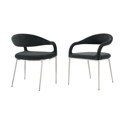 Gray & Silver Dining Chairs - Set of 2
