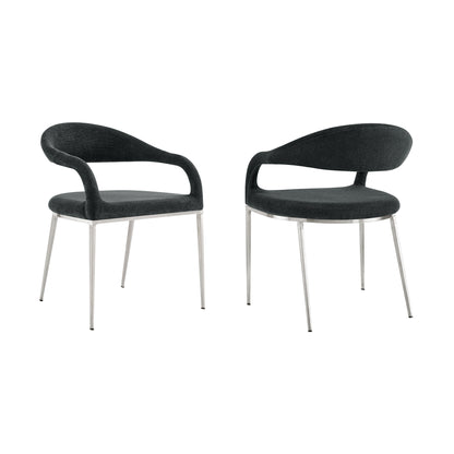 Gray & Silver Dining Chairs - Set of 2