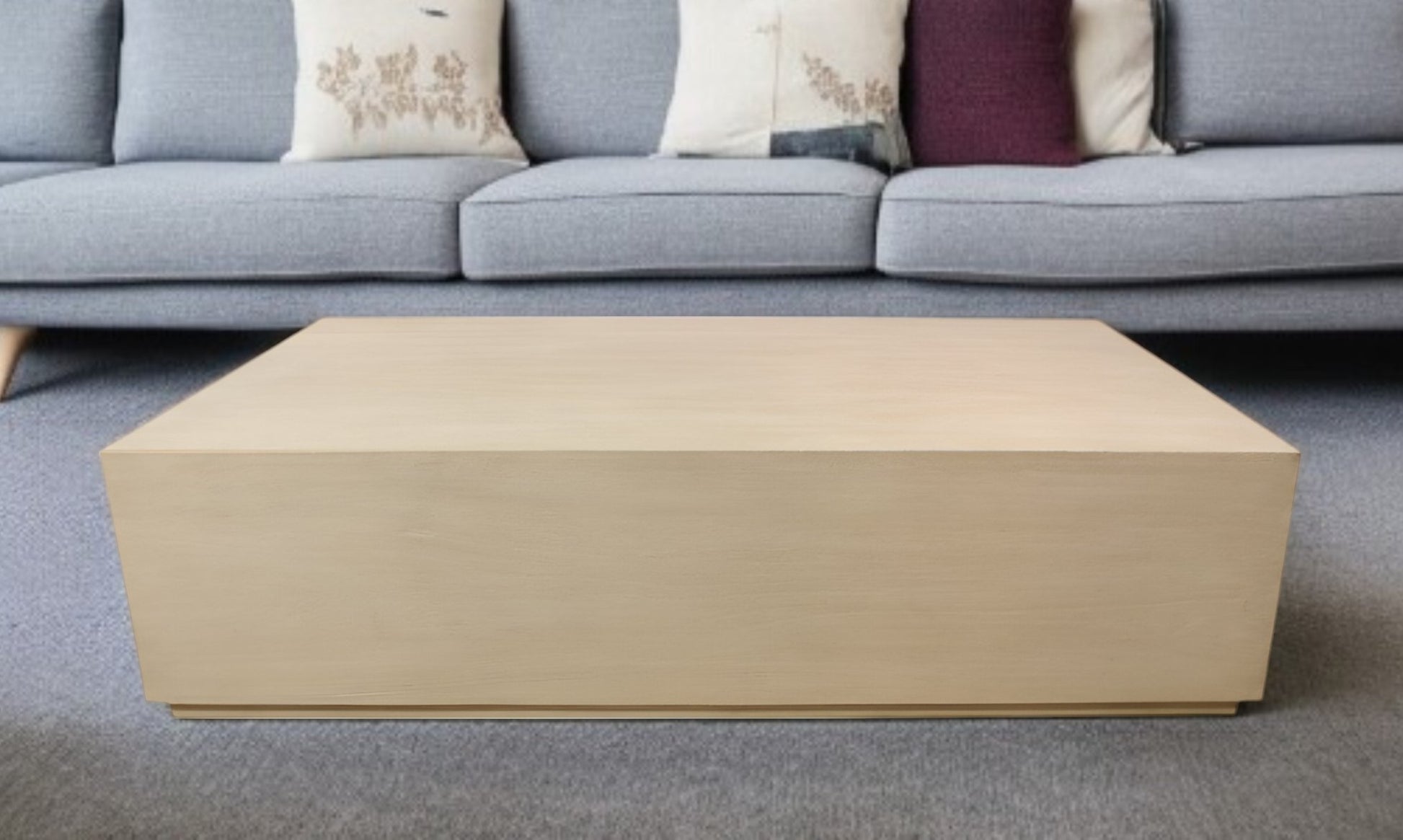 Natural Solid Wood Distressed Coffee Table image 1