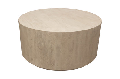 Natural Solid Wood Round Distressed Coffee Table image 3