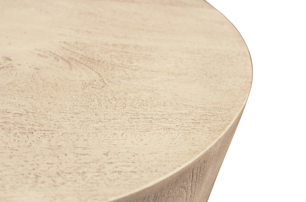 Natural Solid Wood Round Distressed Coffee Table image 5