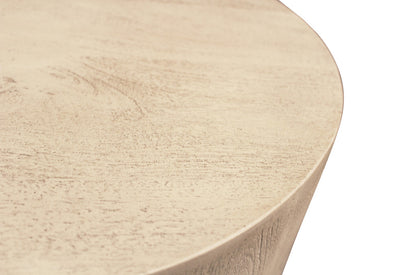 Natural Solid Wood Round Distressed Coffee Table image 5