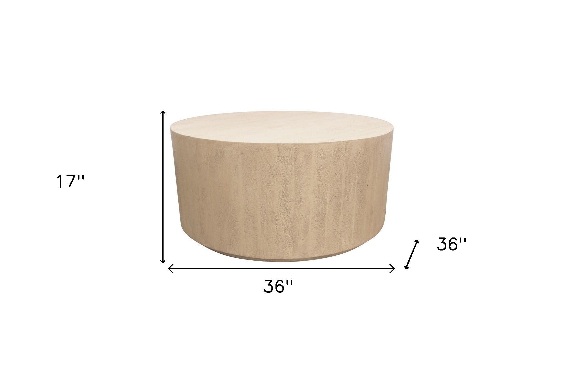 Natural Solid Wood Round Distressed Coffee Table image 7