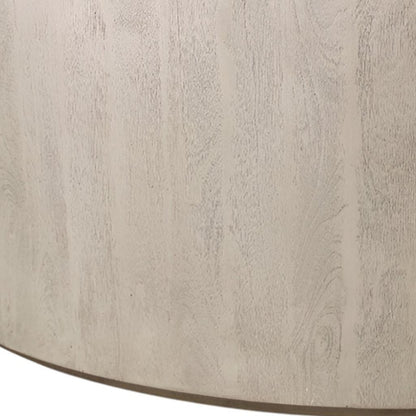 Natural Solid Wood Round Distressed Coffee Table image 7