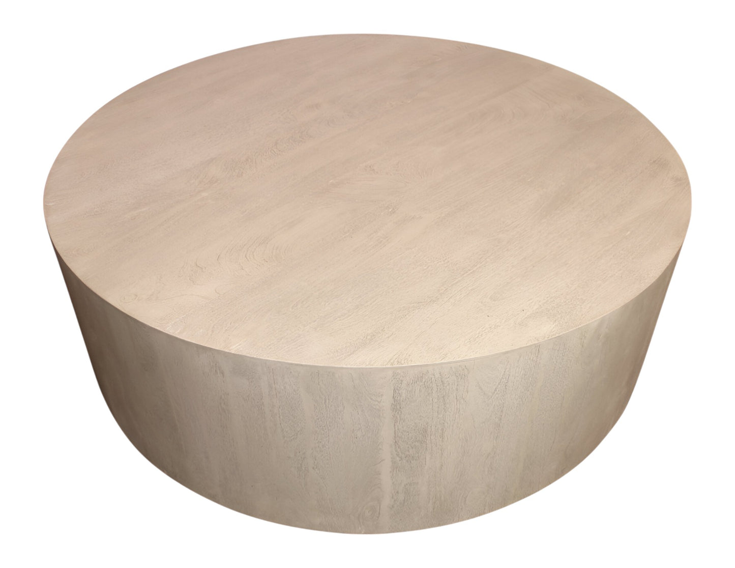 Natural Solid Wood Round Distressed Coffee Table image 3