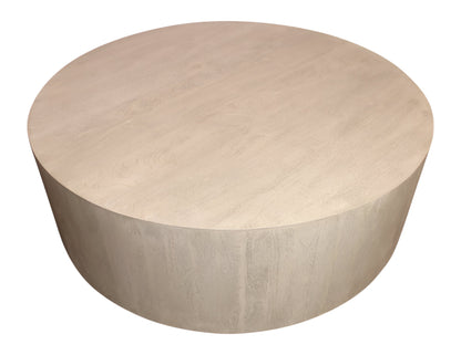 Natural Solid Wood Round Distressed Coffee Table image 3
