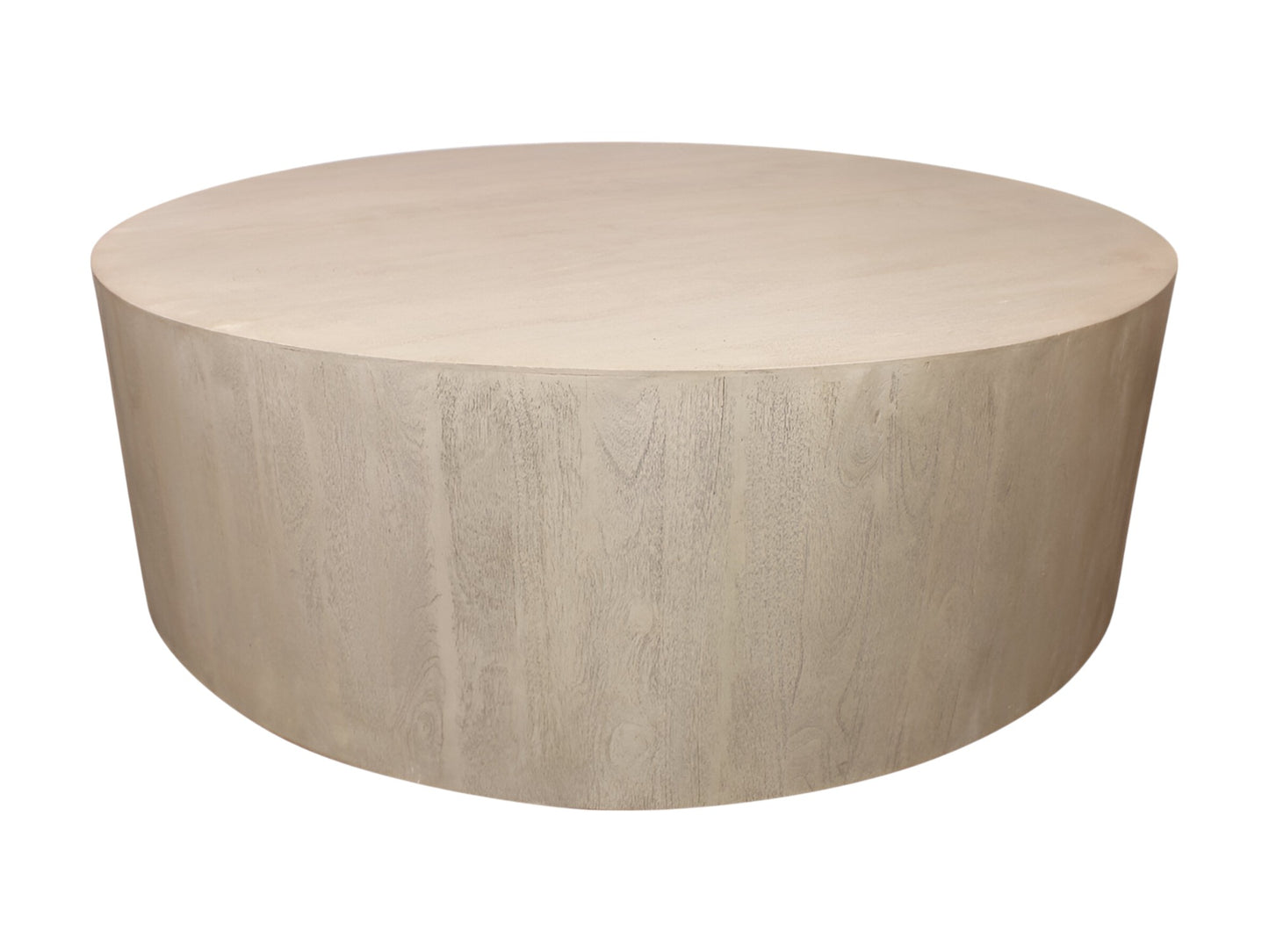Natural Solid Wood Round Distressed Coffee Table image 4