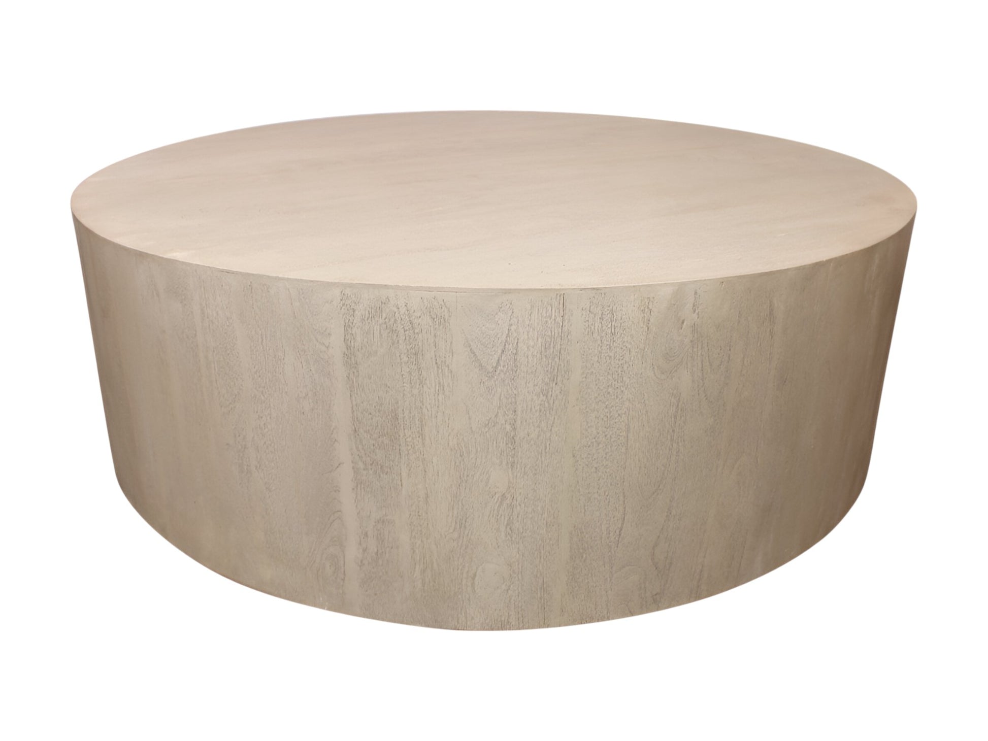 Natural Solid Wood Round Distressed Coffee Table image 4