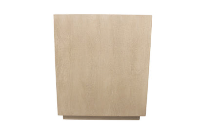 Natural Three Drawer Wide Wood Nightstand