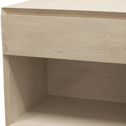 Natural One Drawer Solid Wood Nightstand