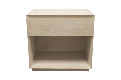 Natural One Drawer Solid Wood Nightstand
