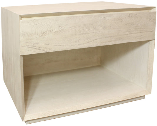 Natural One Drawer Solid Wood Nightstand