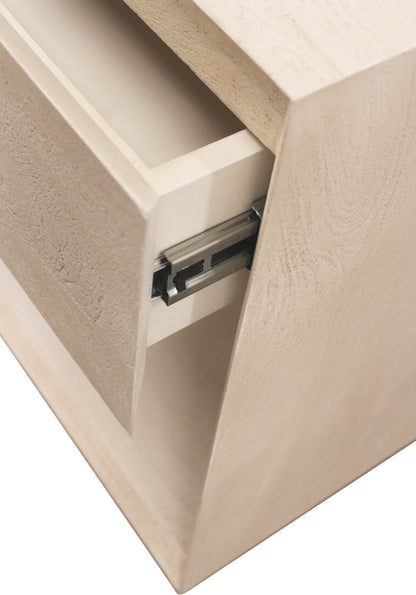 Natural One Drawer Solid Wood Nightstand
