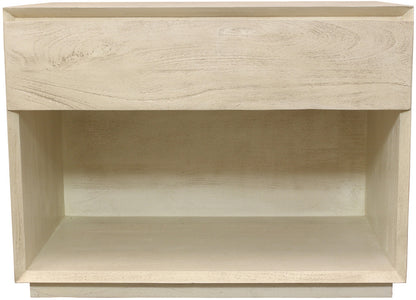 Natural One Drawer Solid Wood Nightstand