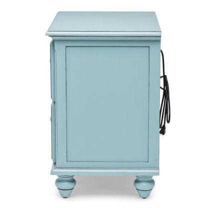 Light Blue Distressed Nightstand