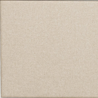White and Beige Solid Wood & Linen King Bed Frame