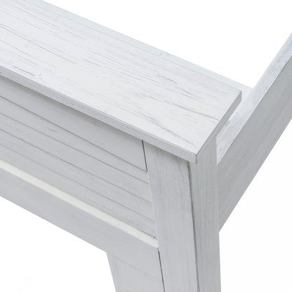 White Plantation Shutter Solid Wood King Bed Frame