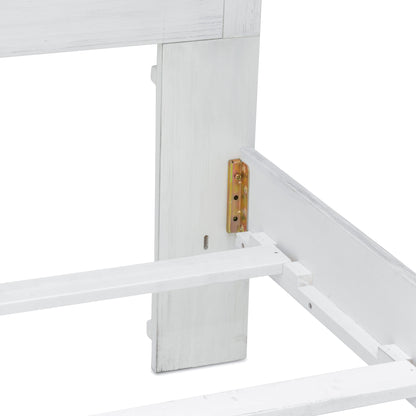 White Plantation Shutter Solid Wood King Bed Frame