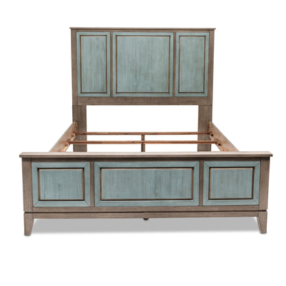 Shiplap Texture Distressed Solid Wood Bed Frame