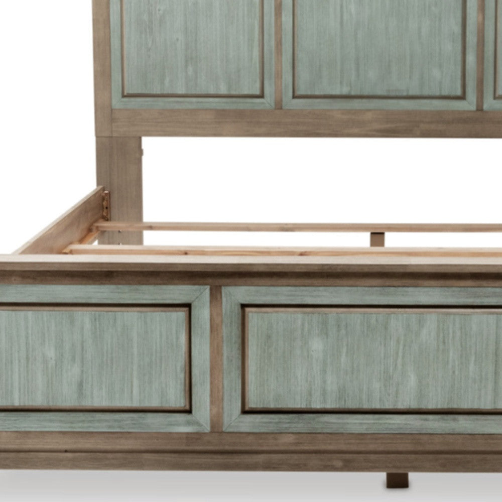 Shiplap Texture Distressed Solid Wood Bed Frame