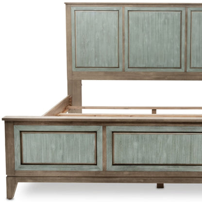 Shiplap Texture Distressed Solid Wood Bed Frame