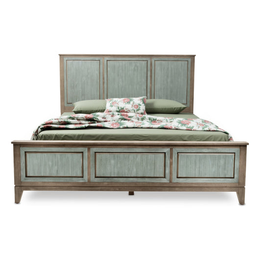 Shiplap Texture Distressed Solid Wood Bed Frame