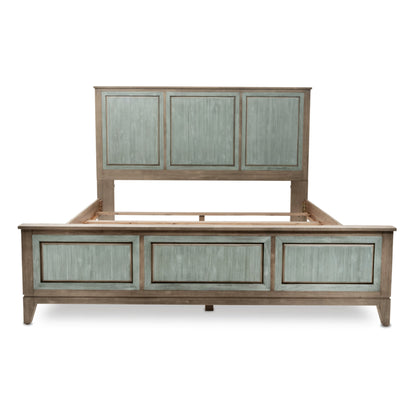 Shiplap Texture Distressed Solid Wood Bed Frame