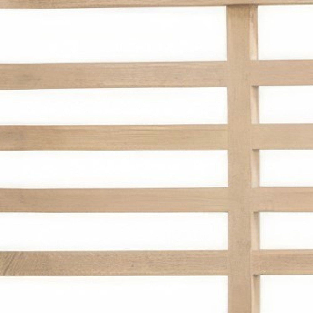 Carved Geometric Solid Wood Bed Frame