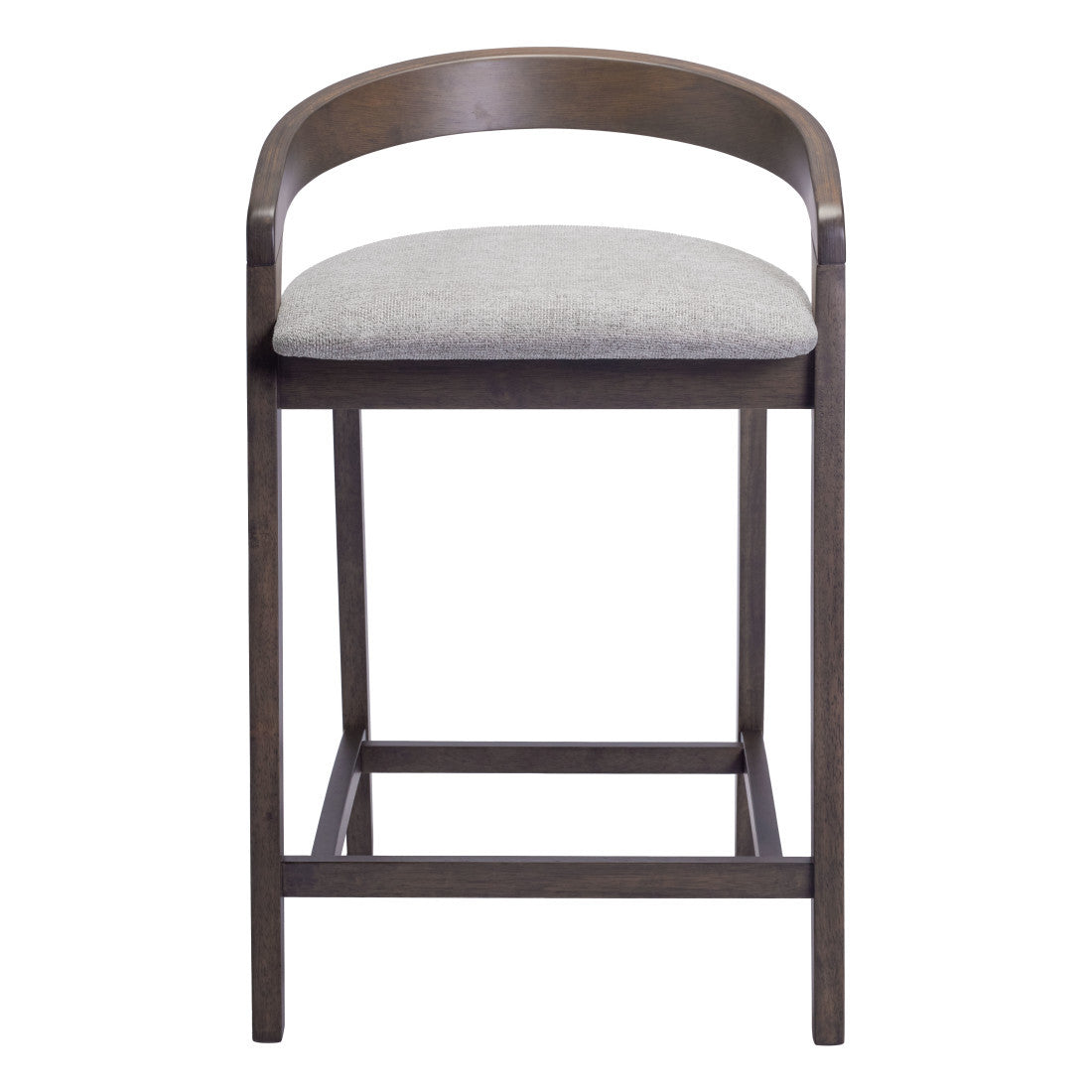 Gray & Espresso Fabric & Solid Wood Low Back Counter Height Bar Chairs - Set of 2