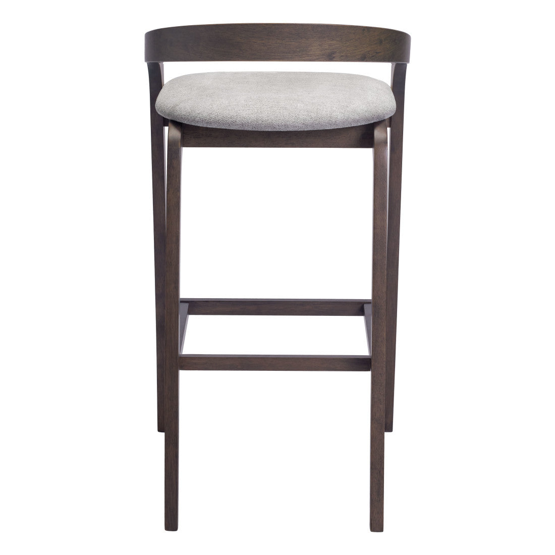Gray & Espresso Fabric & Solid Wood Low Back Bar Height Bar Chairs - Set of 2