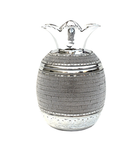 Silver Plated Ceramic Pineapple Lidded Bowl