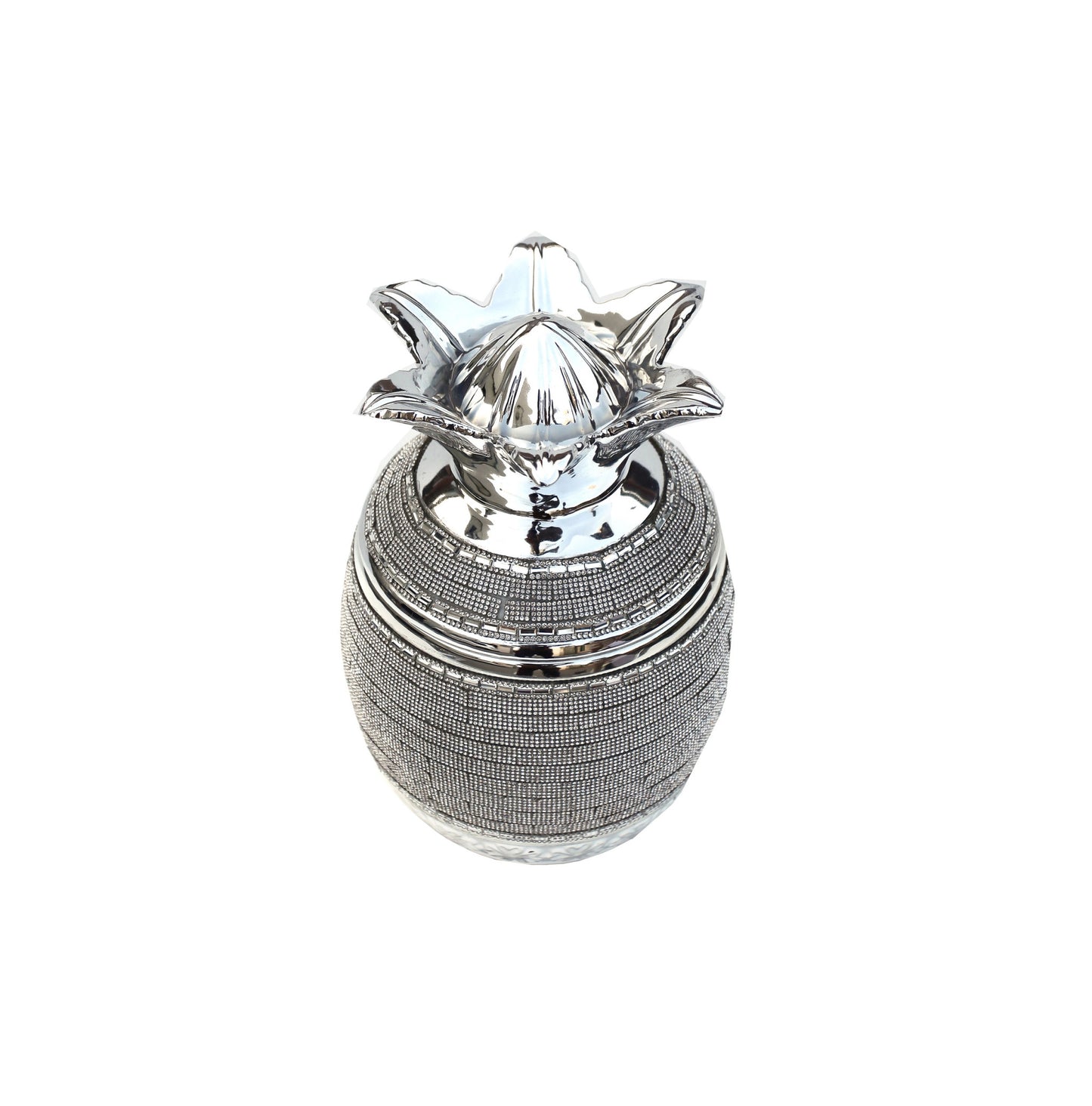 Silver Plated Ceramic Pineapple Lidded Bowl