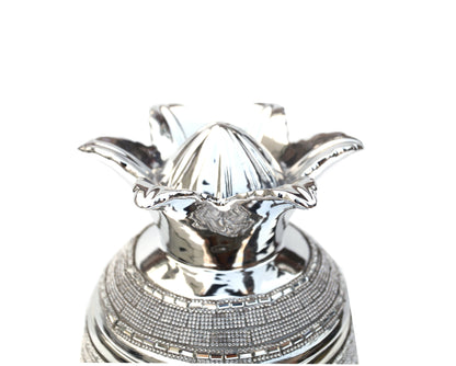 Silver Plated Ceramic Pineapple Lidded Bowl