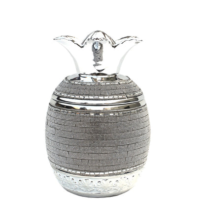 Silver Plated Ceramic Pineapple Lidded Bowl