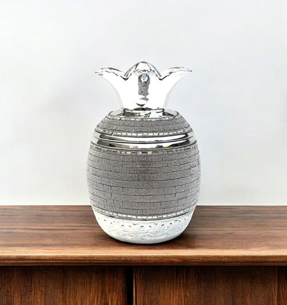 Silver Plated Ceramic Pineapple Lidded Bowl
