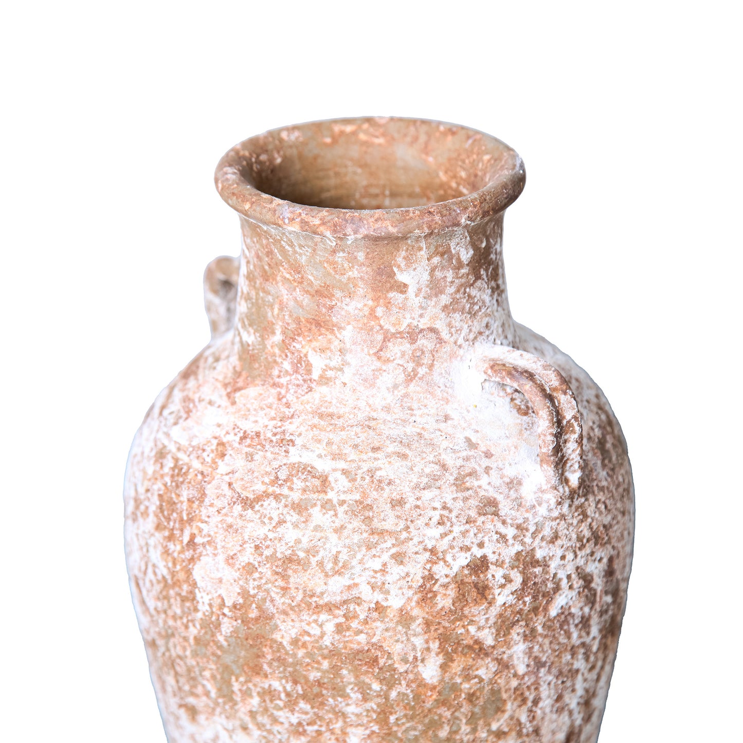 Terracotta & White Abstract Amphora Ceramic Table Vase