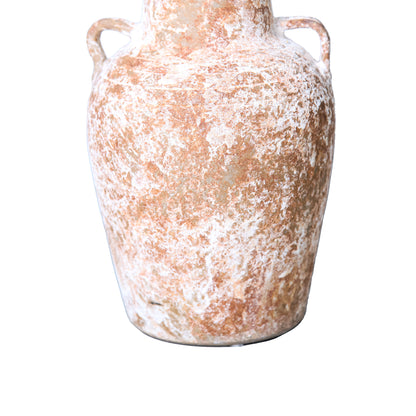 Terracotta & White Abstract Amphora Ceramic Table Vase