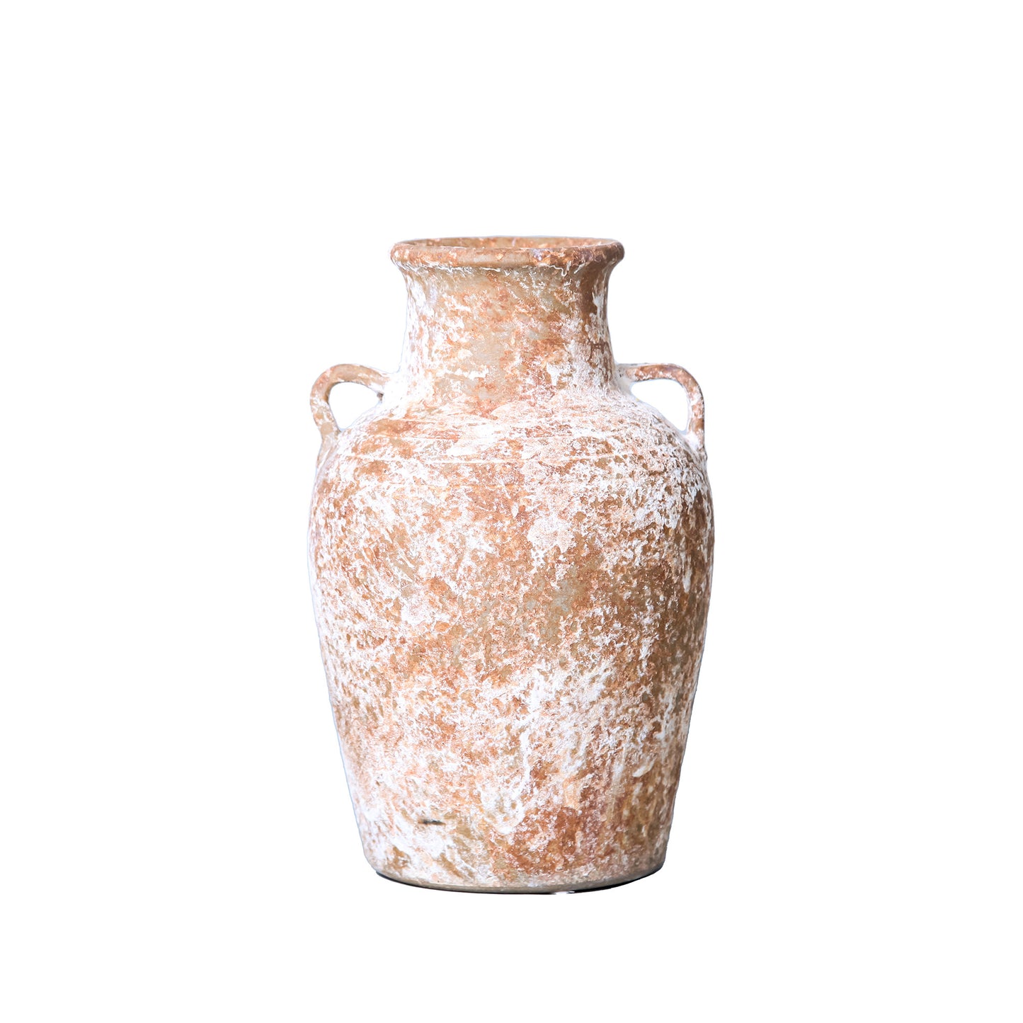 Terracotta & White Abstract Amphora Ceramic Table Vase