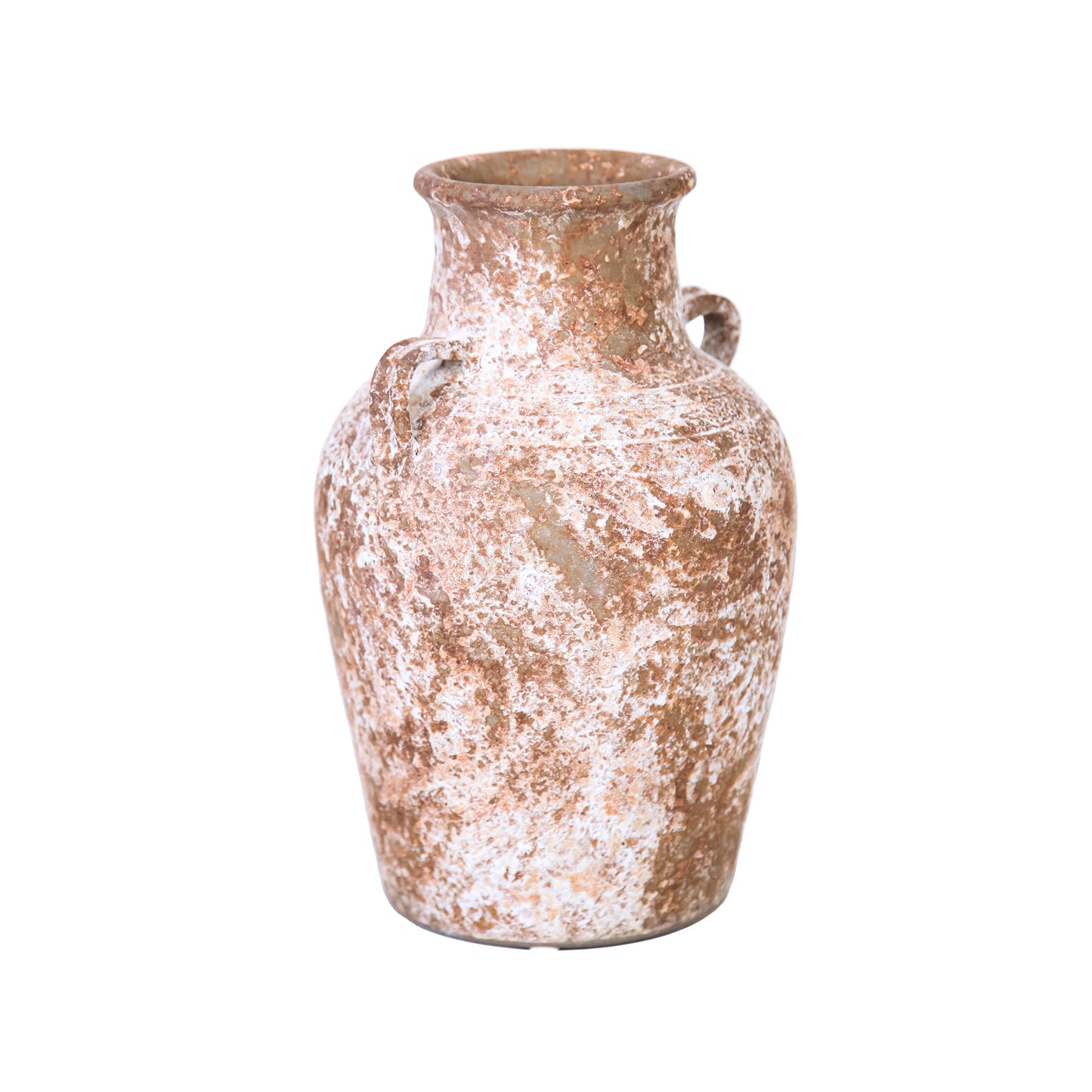 Terracotta & White Abstract Amphora Ceramic Table Vase