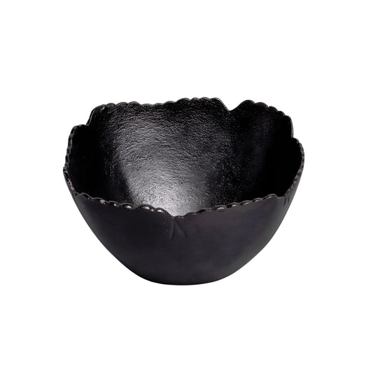 Black Scalloped Edge Round Serving Bowl