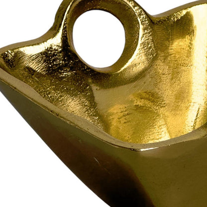Gold Square Candy or Nut Bowl w/ Handles
