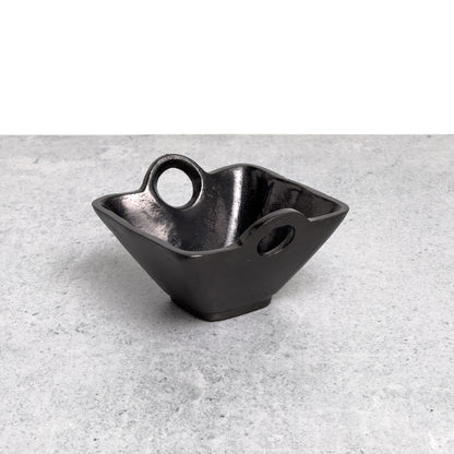 Black Square Candy or Nut Bowl w/ Handles