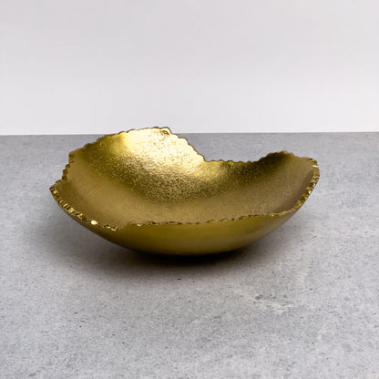 Gold Torn Edge Organic Shaped Serving Bowl