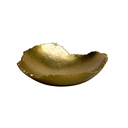 Gold Torn Edge Organic Shaped Serving Bowl