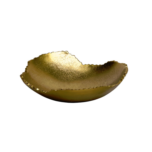 Gold Torn Edge Organic Shaped Serving Bowl