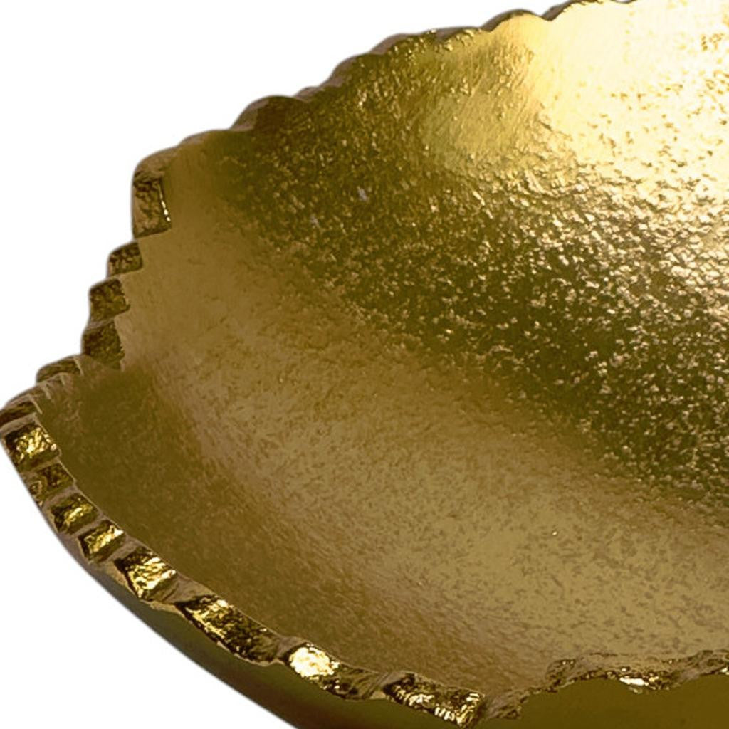 Gold Torn Edge Organic Shaped Serving Bowl