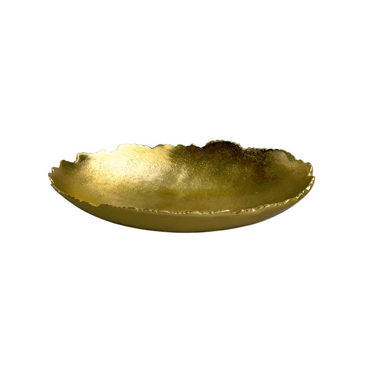 Gold Torn Edge Oval Serving Bowl