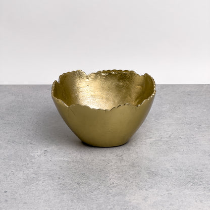 Gold Torn Edge Round Serving Bowl