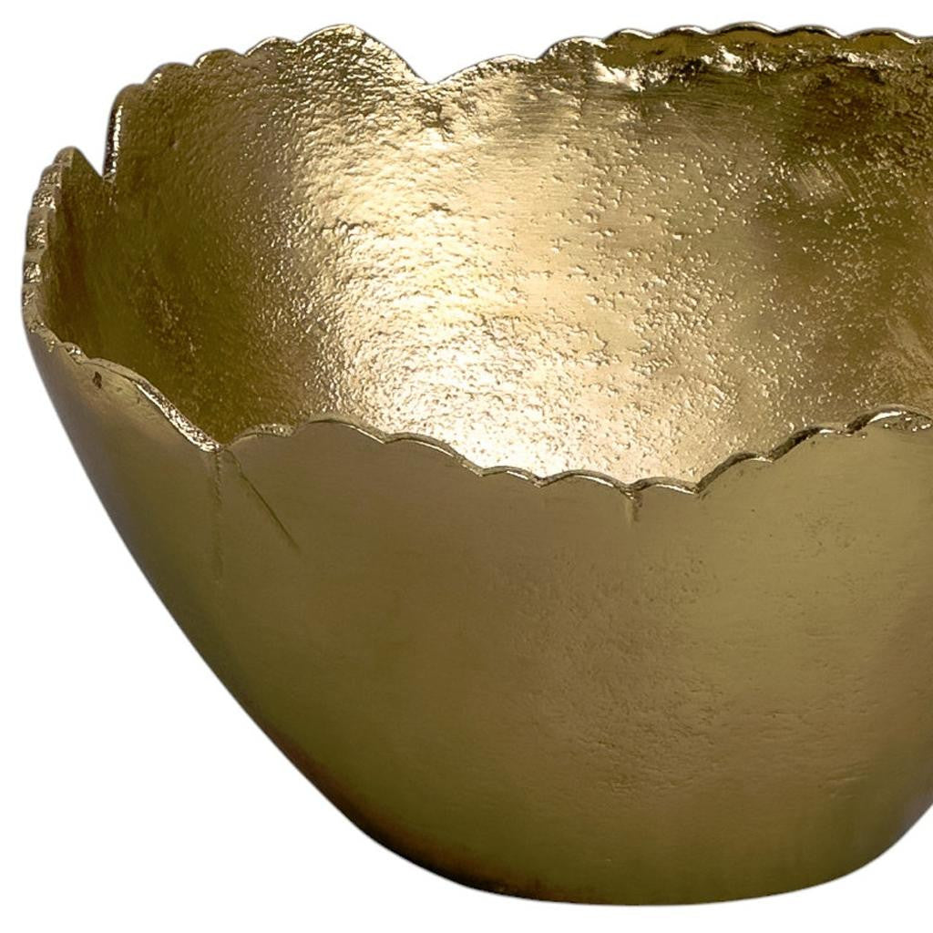 Gold Torn Edge Round Serving Bowl