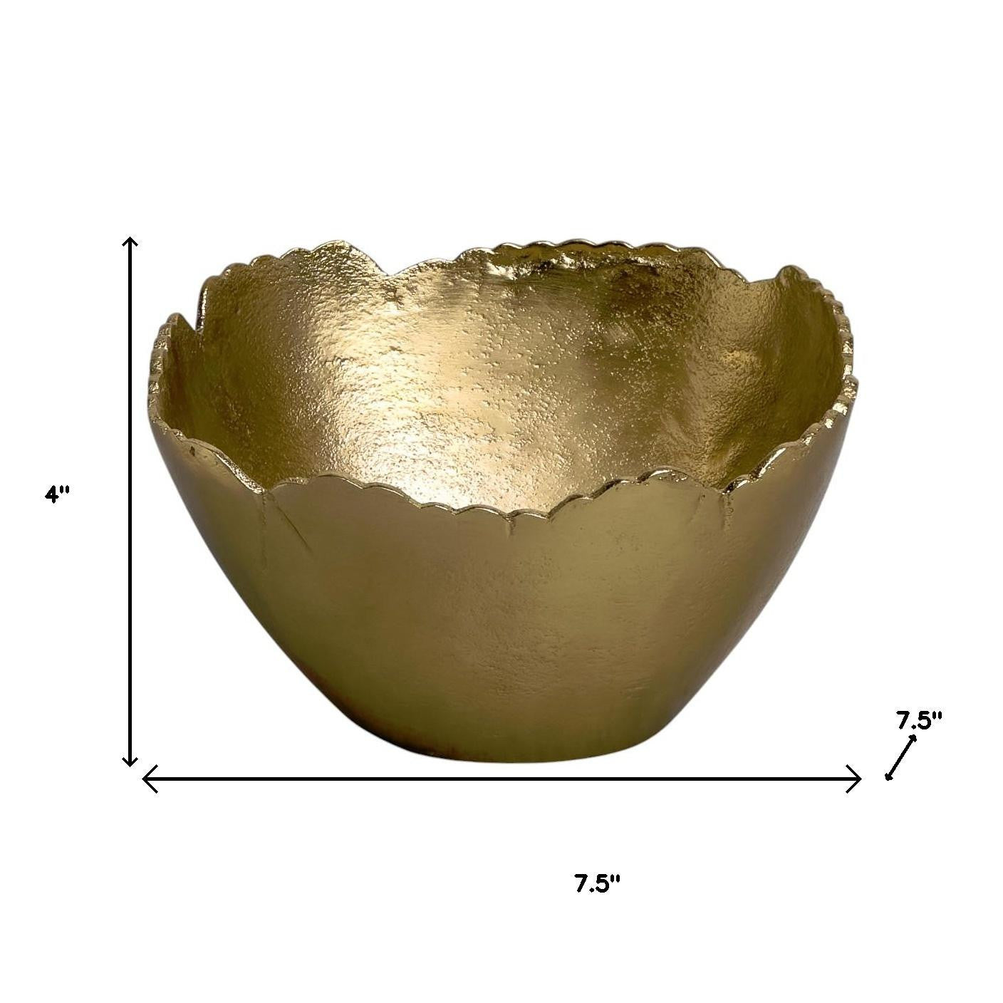 Gold Torn Edge Round Serving Bowl